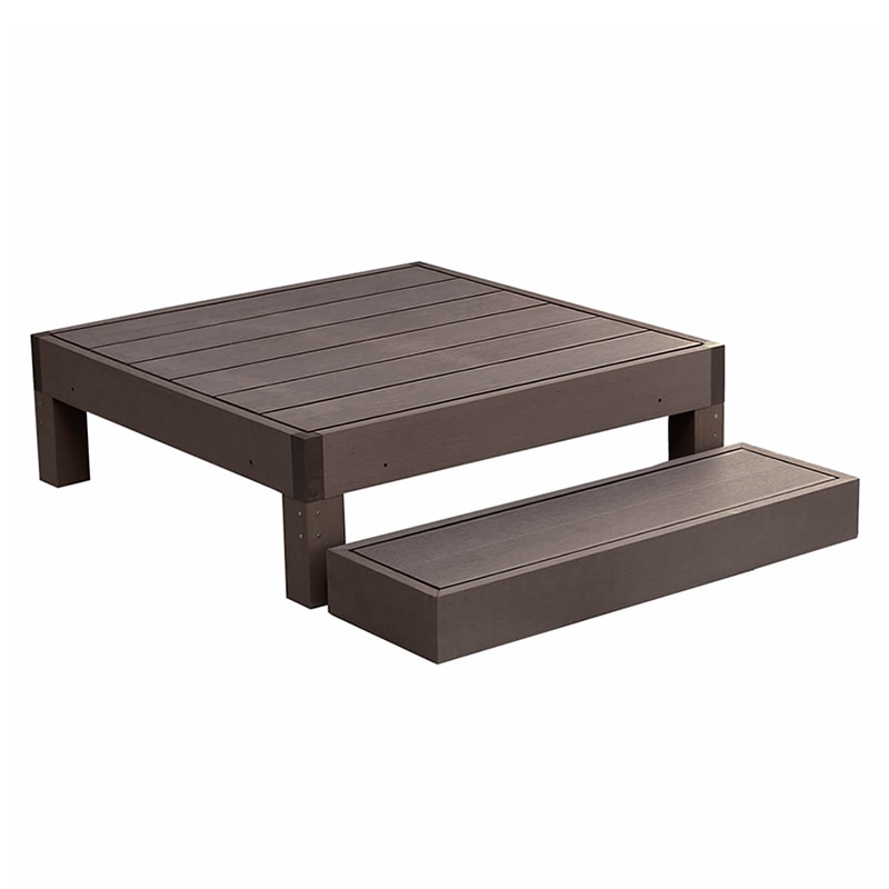 住まいスタイル 人工木ウッドデッキ エコフィール 縁台 1台 ステップセット ダークブラウン PWDE-1P-STP-DBR 1セット（ご注文単位1セット）【直送品】