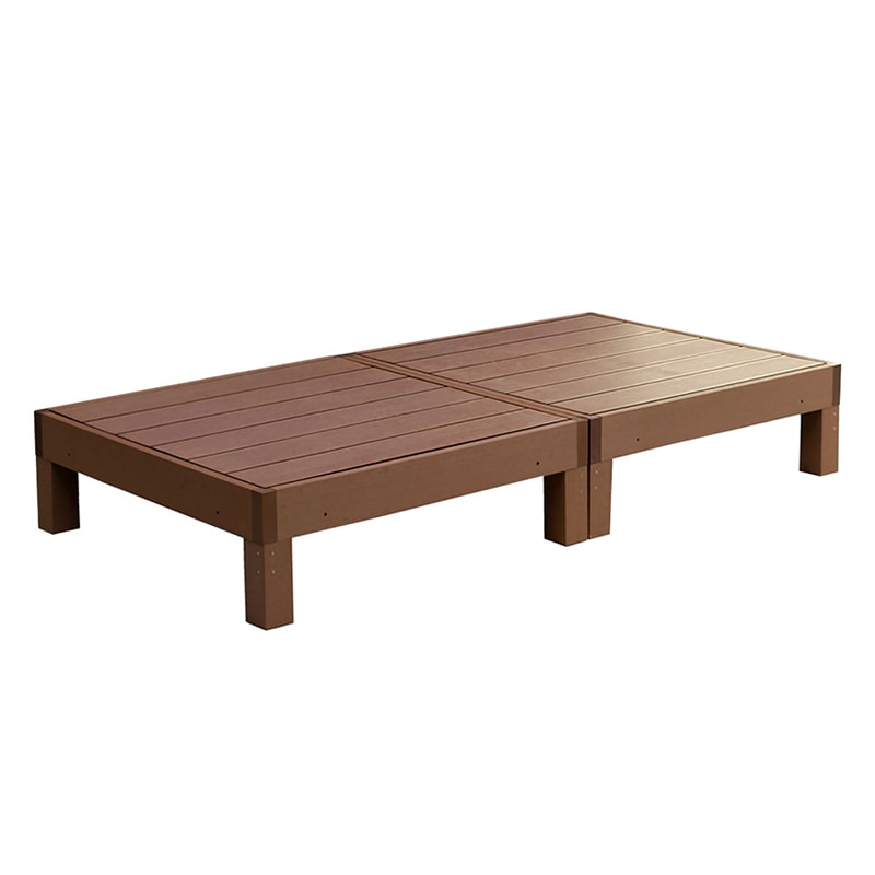 住まいスタイル 人工木ウッドデッキ エコフィール 縁台単品 2台 ライトブラウン PWDE-2P-LBR 1セット（ご注文単位1セット）【直送品】