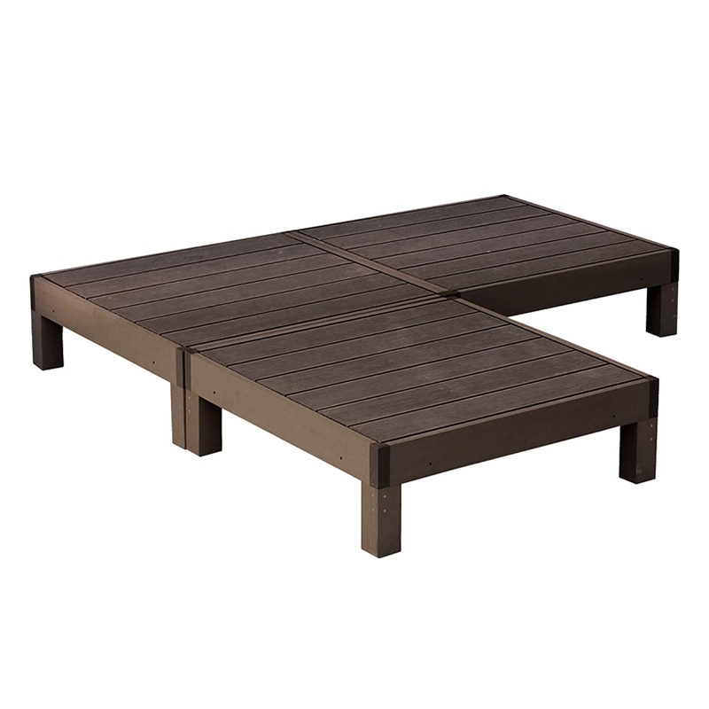 住まいスタイル 人工木ウッドデッキ エコフィール 縁台単品 3台 ダークブラウン PWDE-3P-DBR 1セット（ご注文単位1セット）【直送品】