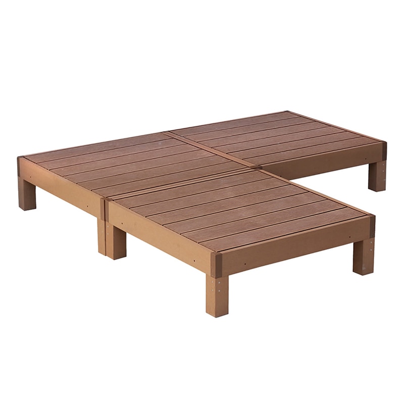 住まいスタイル 人工木ウッドデッキ エコフィール 縁台単品 3台 ライトブラウン PWDE-3P-LBR 1セット（ご注文単位1セット）【直送品】