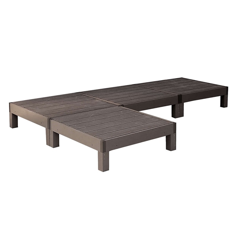 住まいスタイル 人工木ウッドデッキ エコフィール 縁台単品 4台 ダークブラウン PWDE-4P-DBR 1セット（ご注文単位1セット）【直送品】