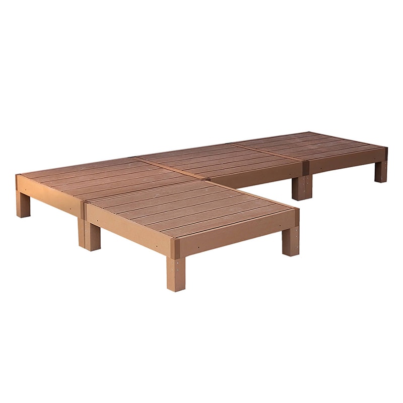 住まいスタイル 人工木ウッドデッキ エコフィール 縁台単品 4台 ライトブラウン PWDE-4P-LBR 1セット（ご注文単位1セット）【直送品】