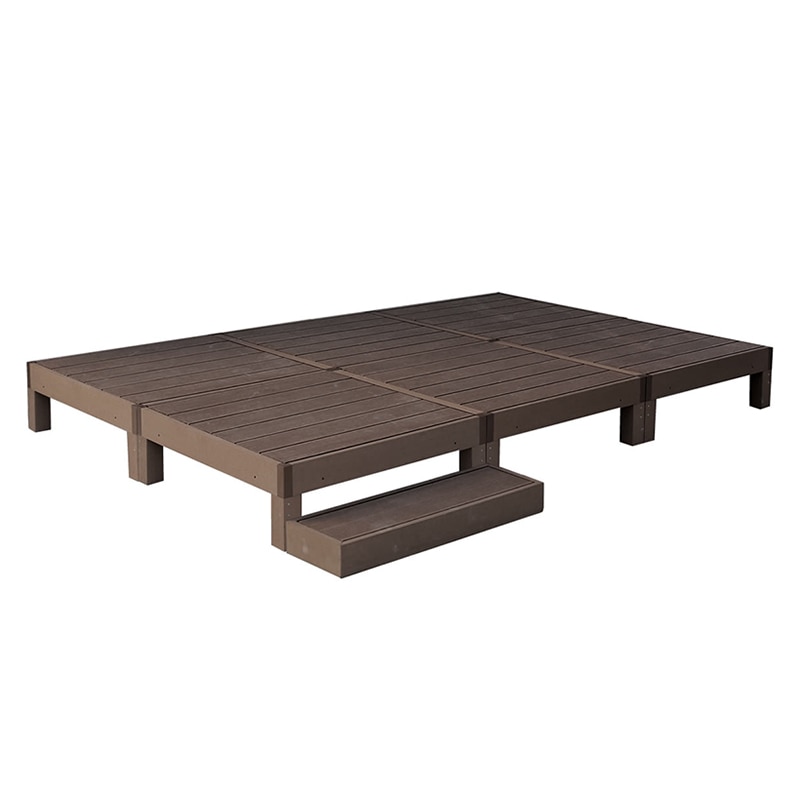 住まいスタイル 人工木ウッドデッキ エコフィール 縁台 6台 ステップセット ダークブラウン PWDE-6P-STP-DBR 1セット（ご注文単位1セット）【直送品】