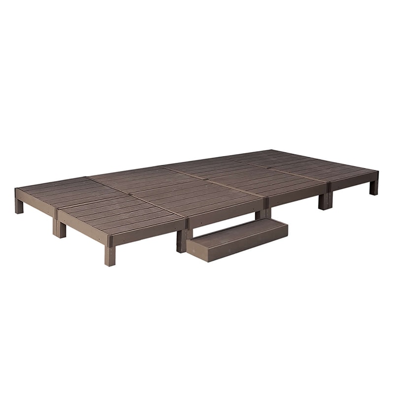 住まいスタイル 人工木ウッドデッキ エコフィール 縁台 8台 ステップセット ダークブラウン PWDE-8P-STP-DBR 1セット（ご注文単位1セット）【直送品】