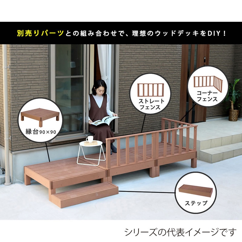 住まいスタイル 人工木ウッドデッキ エコフィール ストレートフェンス 2枚 ダークブラウン PWDE-ST-2P-DBR 1セット(ご注文単位1セット)【直送品】