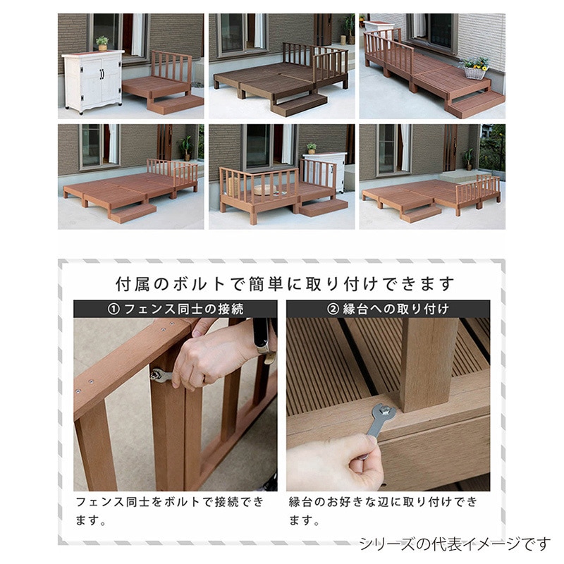 住まいスタイル 人工木ウッドデッキ エコフィール ストレートフェンス 2枚 ライトブラウン PWDE-ST-2P-LBR 1セット（ご注文単位1セット）【直送品】