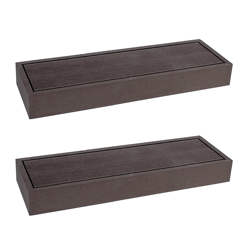 住まいスタイル 人工木ウッドデッキ エコフィール ステップ 2台 ダークブラウン PWDE-STP90-2P-DBR 1セット（ご注文単位1セット）【直送品】