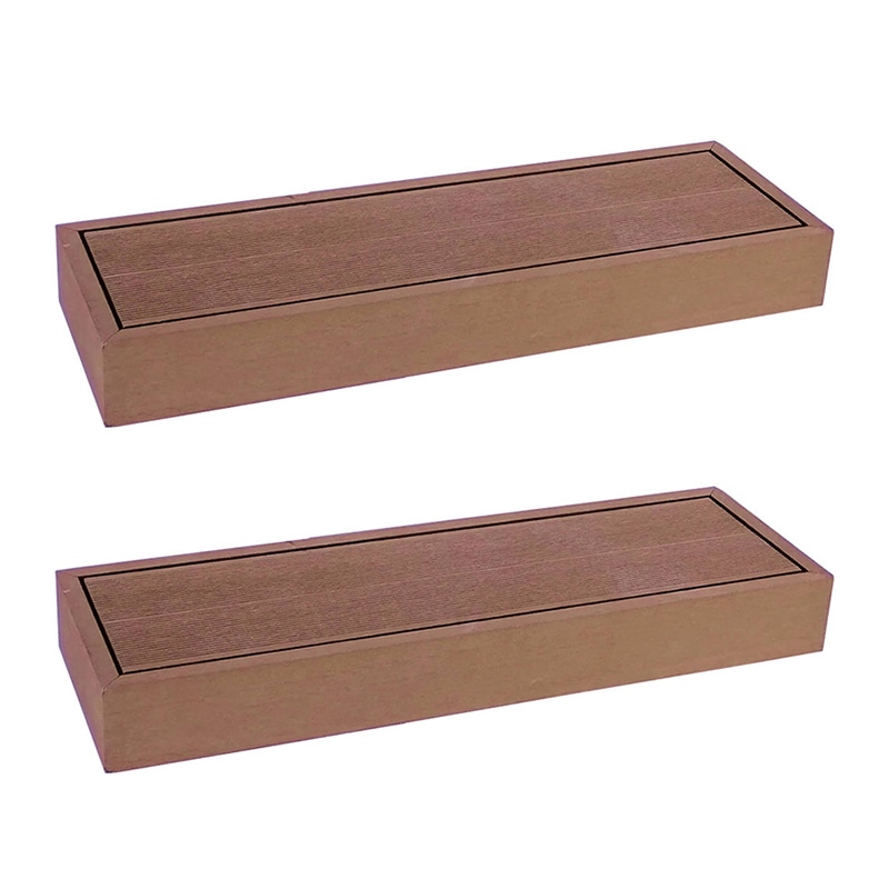 住まいスタイル 人工木ウッドデッキ エコフィール ステップ 2台 ライトブラウン PWDE-STP90-2P-LBR 1セット（ご注文単位1セット）【直送品】