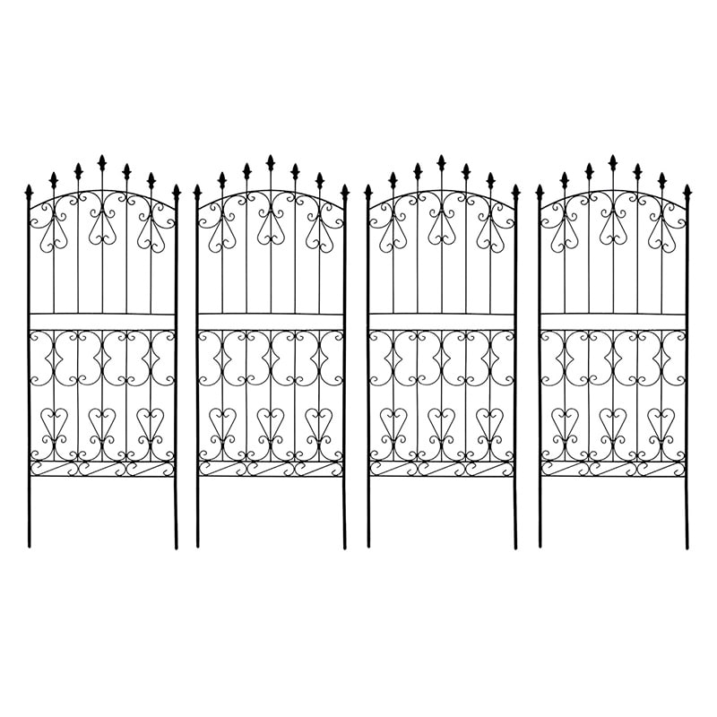 住まいスタイル アイアンローズフェンス150 ロータイプ 4枚組 ダークブラウン RS012L-4P-DBR 1セット（ご注文単位1セット）【直送品】