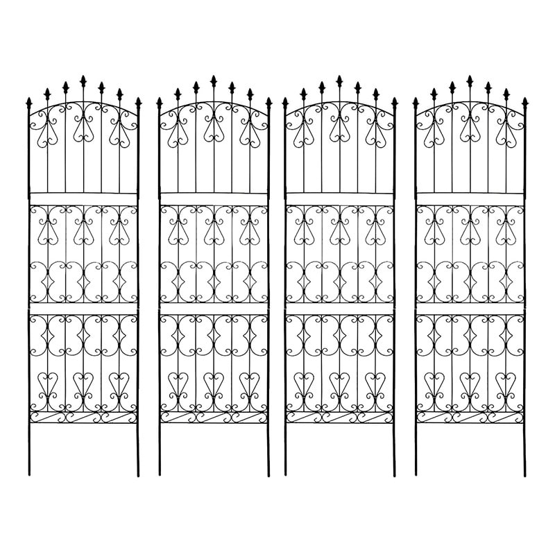 住まいスタイル アイアンローズフェンス220 ハイタイプ 4枚組 ダークブラウン RS013H-4P-DBR 1セット（ご注文単位1セット）【直送品】