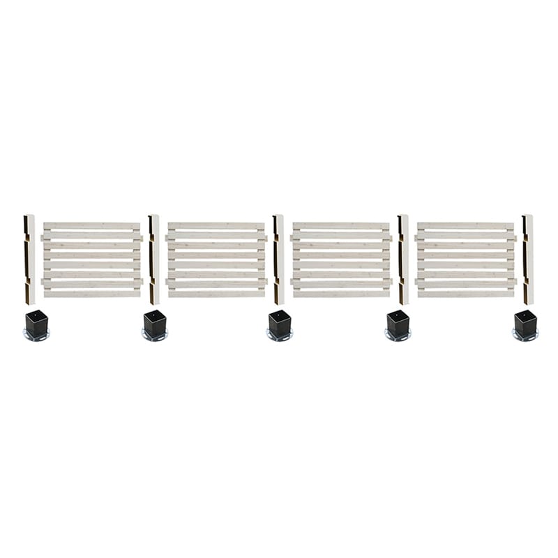 住まいスタイル ボーダーフェンス スプレッド 平地用 4連結セット ホワイト SFBF1000-4HB-WHT 1セット（ご注文単位1セット）【直送品】