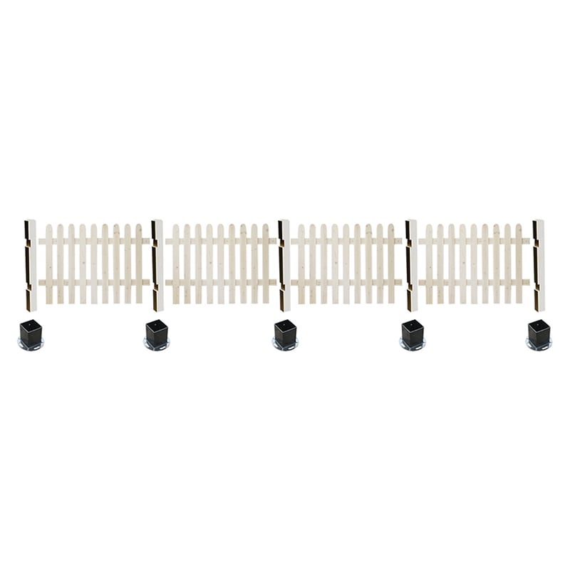 住まいスタイル ピケットフェンス ストレート 平地用 4連結セット ホワイト SFPS1200-4HB-WHT 1セット（ご注文単位1セット）【直送品】