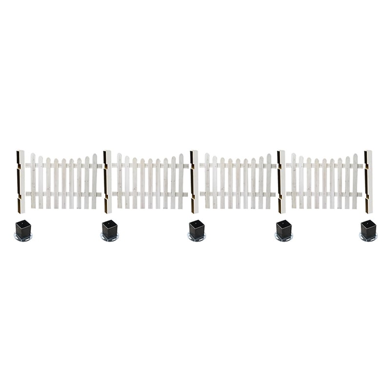 住まいスタイル ピケットフェンス U型 平地用 4連結セット ホワイト SFPU1200-4HB-WHT 1セット（ご注文単位1セット）【直送品】