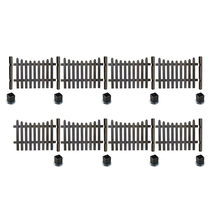 住まいスタイル ピケットフェンス U型 平地用 8連結セット ダークブラウン SFPU1200-8HB-DBR 1セット（ご注文単位1セット）【直送品】