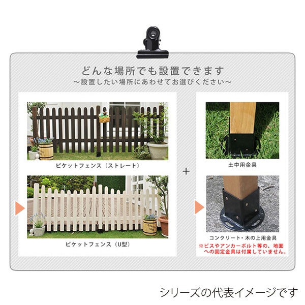 住まいスタイル ピケットフェンス U型 平地用 8連結セット ホワイト SFPU1200-8HB-WHT 1セット(ご注文単位1セット)【直送品】