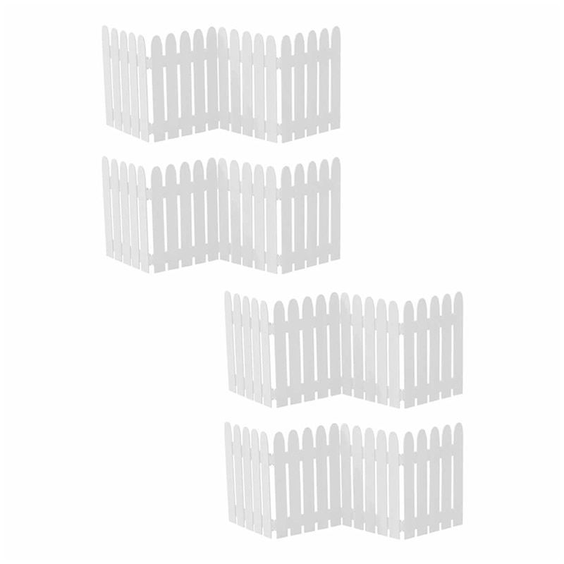 住まいスタイル 折り畳めるウッドミニフェンス 縦ストライプ 4枚組 幅120cm ホワイト WF-120F-4P-WHT 1セット（ご注文単位1セット）【直送品】