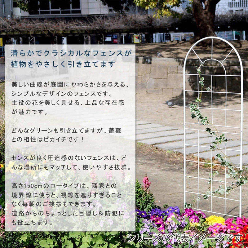 住まいスタイル クラシックフェンス150 ロータイプ 4枚組 ホワイト YB015L-4P-WHT 1セット(ご注文単位1セット)【直送品】