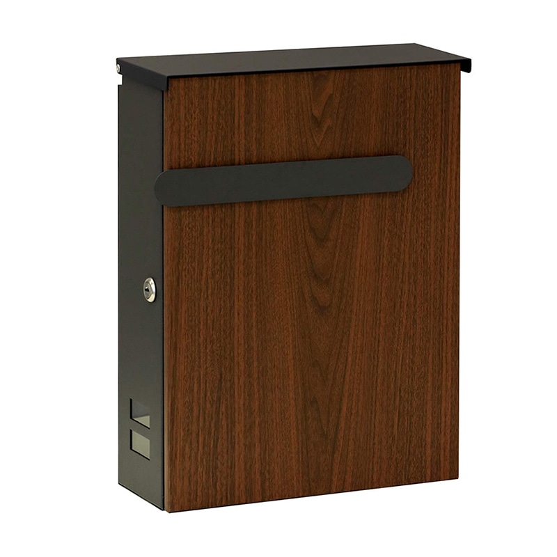 住まいスタイル 木目調壁掛けポスト ベル ダークブラウン PST-002DBR 1個（ご注文単位1個）【直送品】