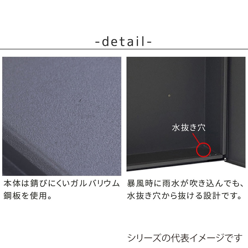 住まいスタイル 木目調フラップ壁掛けポスト エン グレー PST-003GRY 1個（ご注文単位1個）【直送品】