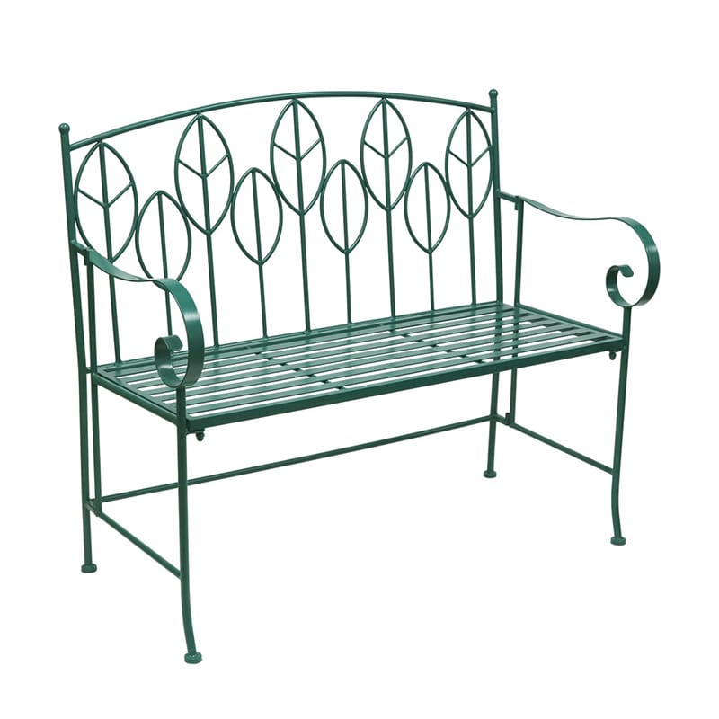 住まいスタイル サニーリーフ アイアン製ガーデンベンチ SPL-9002-GRN 1台（ご注文単位1台）【直送品】