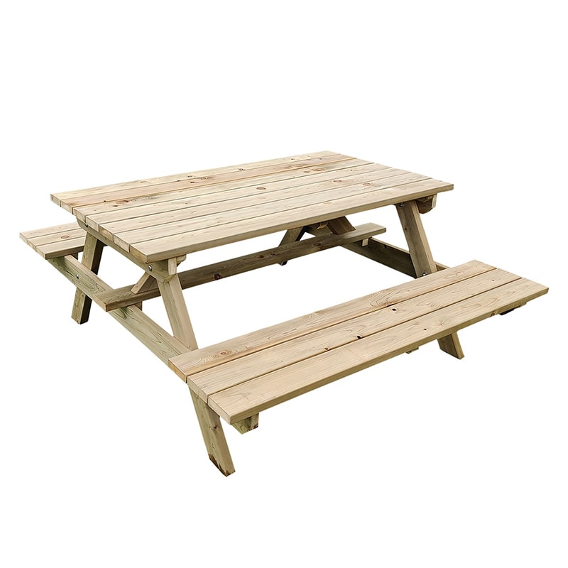住まいスタイル 日本製ひのきピクニックテーブル 防腐加工 無塗装 KSPM-149NTU 1台（ご注文単位1台）【直送品】