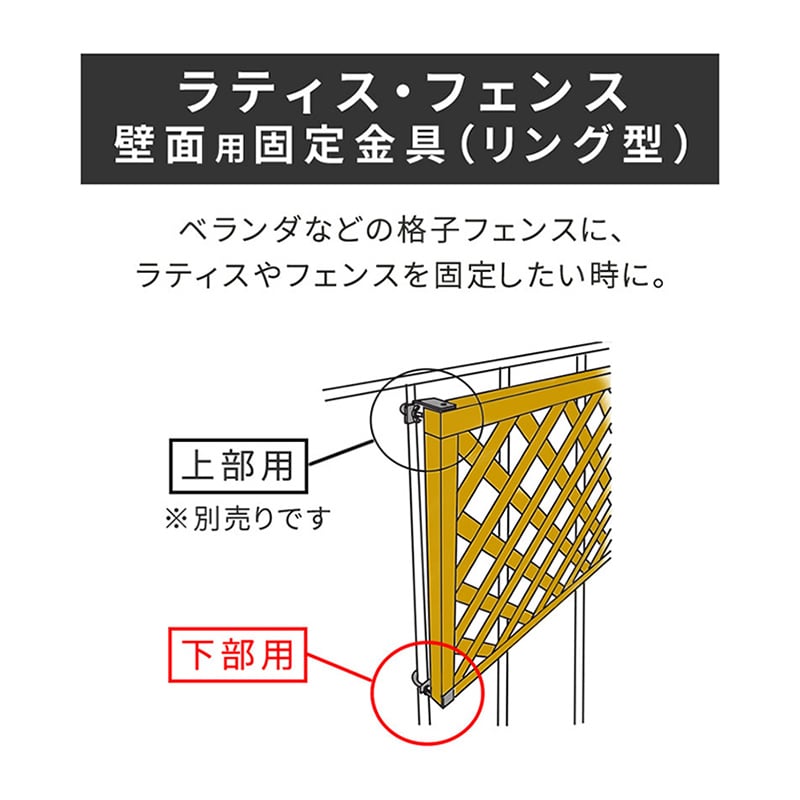 住まいスタイル ラティス・フェンス壁面用固定金具 リング型 下部用 8個 S-LVKB35-8P 1セット（ご注文単位1セット）【直送品】