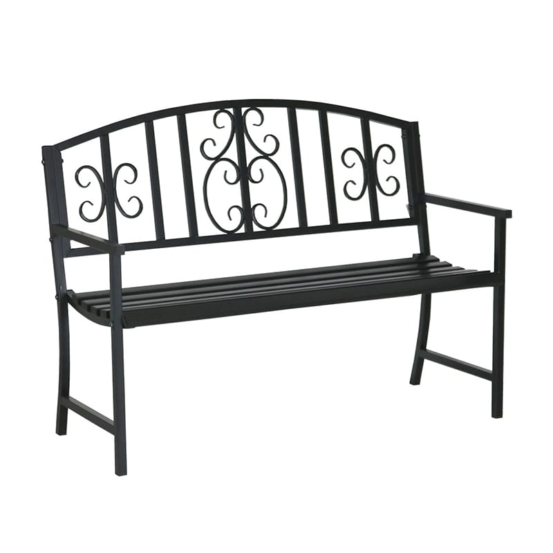 住まいスタイル アイアンベンチ レヴェリ ブラック IB-120BLK 1台（ご注文単位1台）【直送品】