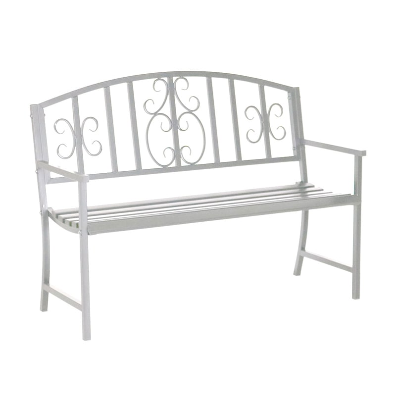 住まいスタイル アイアンベンチ レヴェリ アイボリーホワイト IB-120WHT 1台（ご注文単位1台）【直送品】