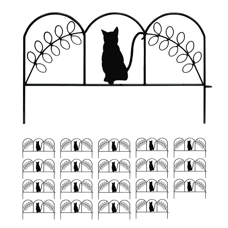 住まいスタイル アイアンフェンス ミニ 猫 20枚組 ブラック NK7238-20P-BLK 1セット（ご注文単位1セット）【直送品】