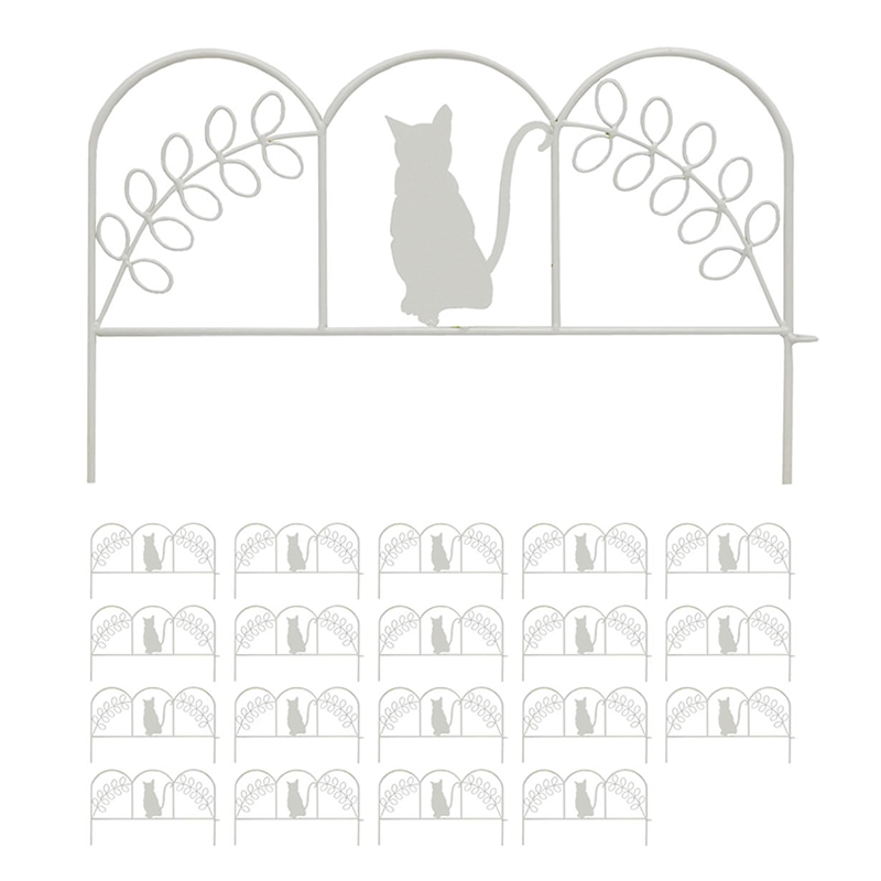 住まいスタイル アイアンフェンス ミニ 猫 20枚組 ホワイト NK7238-20P-WHT 1セット（ご注文単位1セット）【直送品】