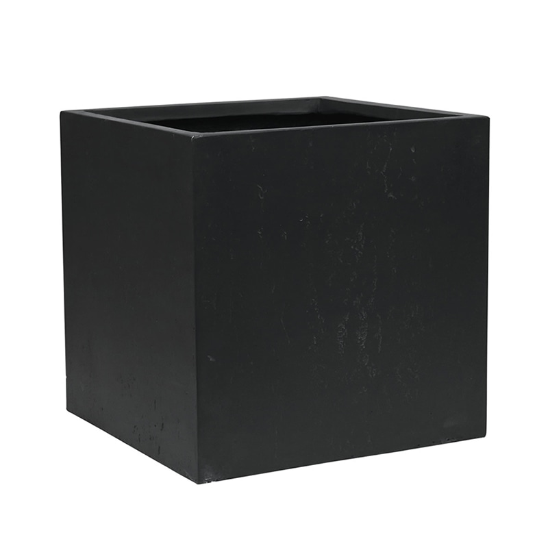 住まいスタイル マグネシアプランター テクスチャー 角型50cm ブラック TEX-500C-BLK 1個（ご注文単位1個）【直送品】