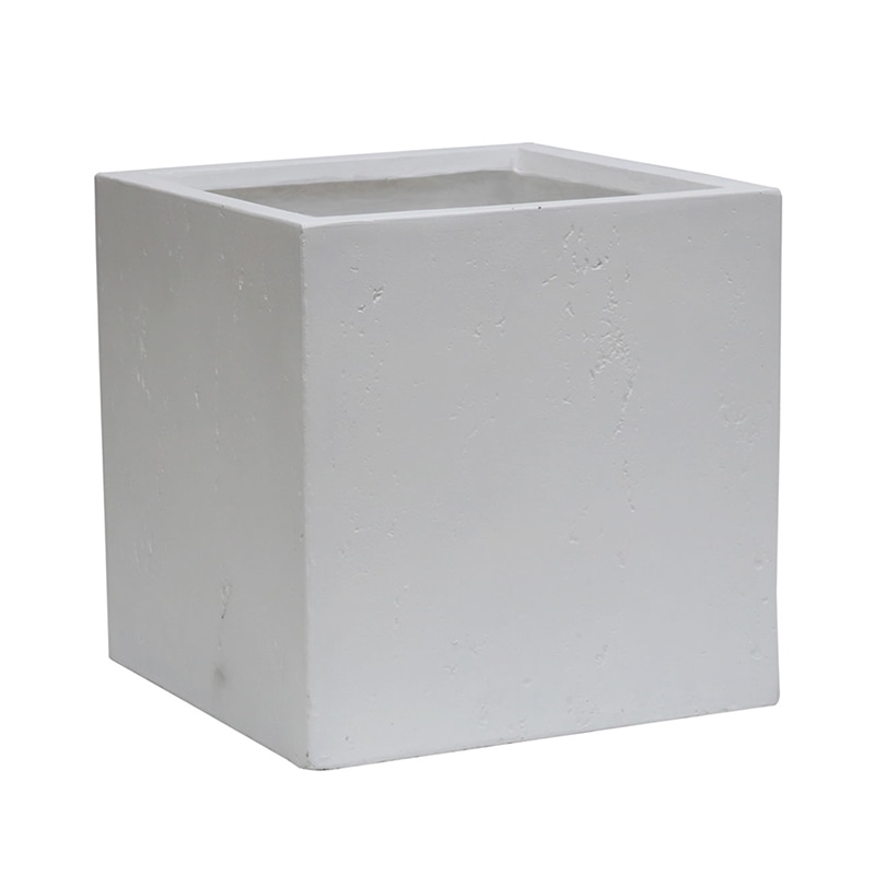 住まいスタイル マグネシアプランター テクスチャー 角型50cm ホワイト TEX-500C-WHT 1個（ご注文単位1個）【直送品】