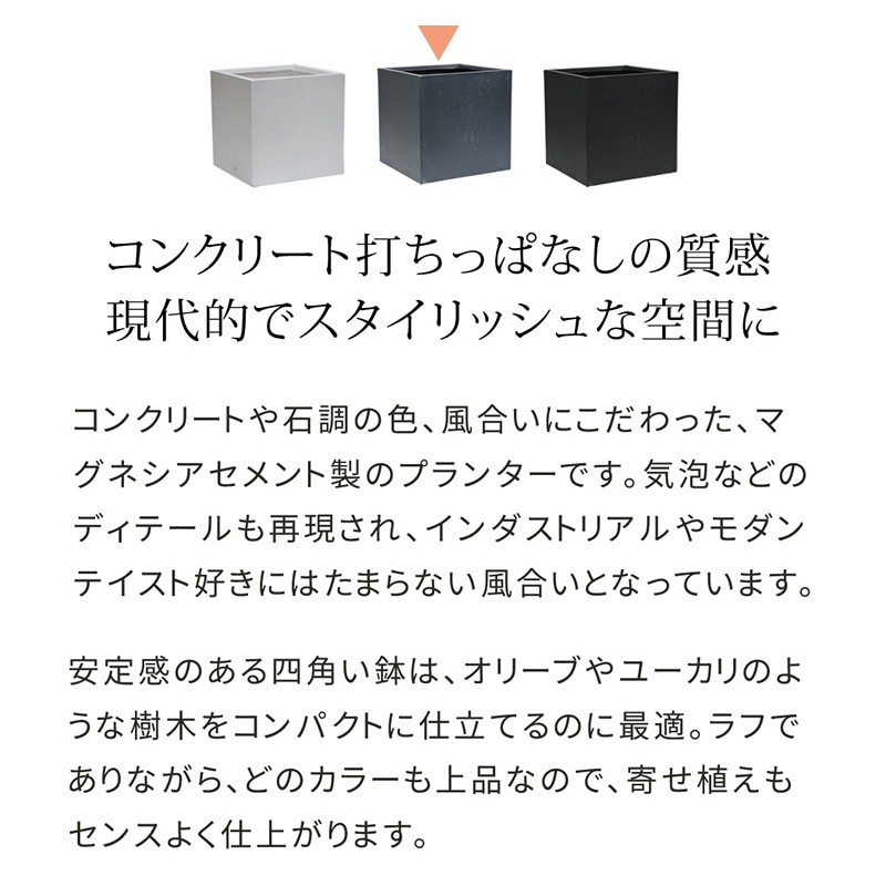 住まいスタイル マグネシアプランター テクスチャー 角型50cm グレー TEX-500C-GRY 1個（ご注文単位1個）【直送品】
