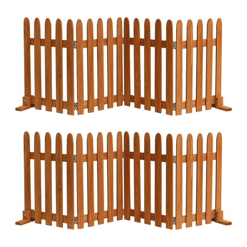 住まいスタイル 折り畳めるウッドフェンス 縦ストライプ 2枚組 幅160cm ライトブラウン WF-160F-2P-LBR 1セット（ご注文単位1セット）【直送品】