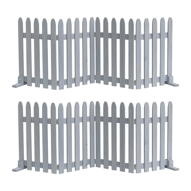 住まいスタイル 折り畳めるウッドフェンス 縦ストライプ 2枚組 幅160cm グレー WF-160F-2P-GRY 1セット（ご注文単位1セット）【直送品】