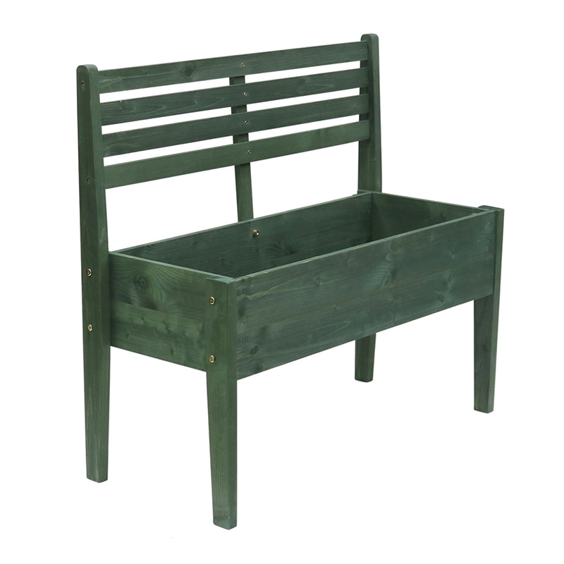 住まいスタイル 天然木製チェア型プランタースタンド 幅80cm ダークグリーン CP80DGN 1個（ご注文単位1個）【直送品】