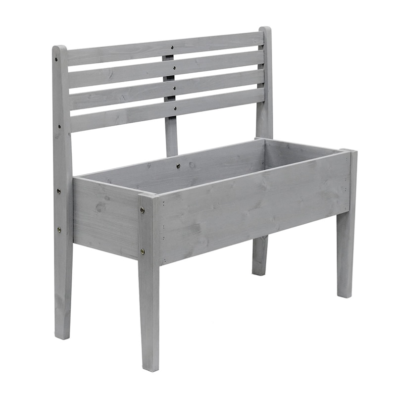 住まいスタイル 天然木製チェア型プランタースタンド 幅80cm グレー CP80GRY 1個（ご注文単位1個）【直送品】