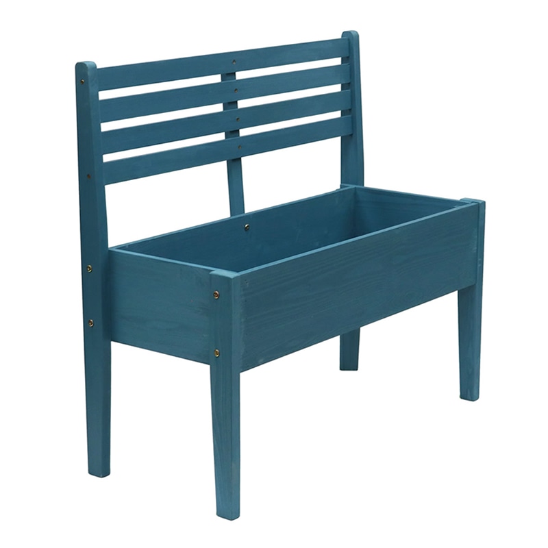 住まいスタイル 天然木製チェア型プランタースタンド 幅80cm ブルー CP80BLU 1個（ご注文単位1個）【直送品】