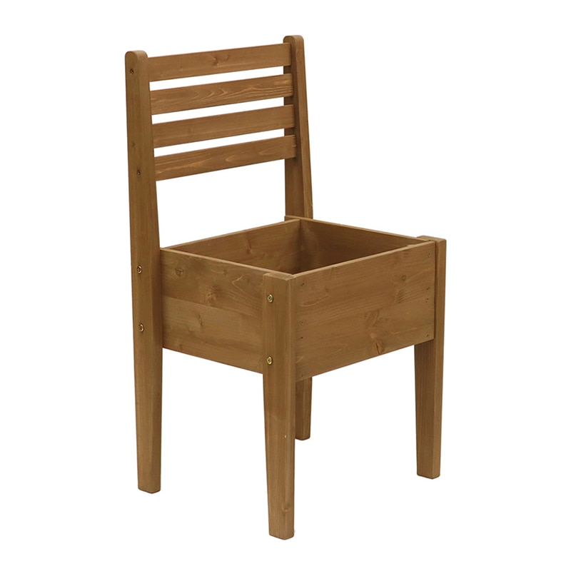 住まいスタイル 天然木製チェア型プランタースタンド 幅40cm ライトブラウン CP40LBR 1個（ご注文単位1個）【直送品】