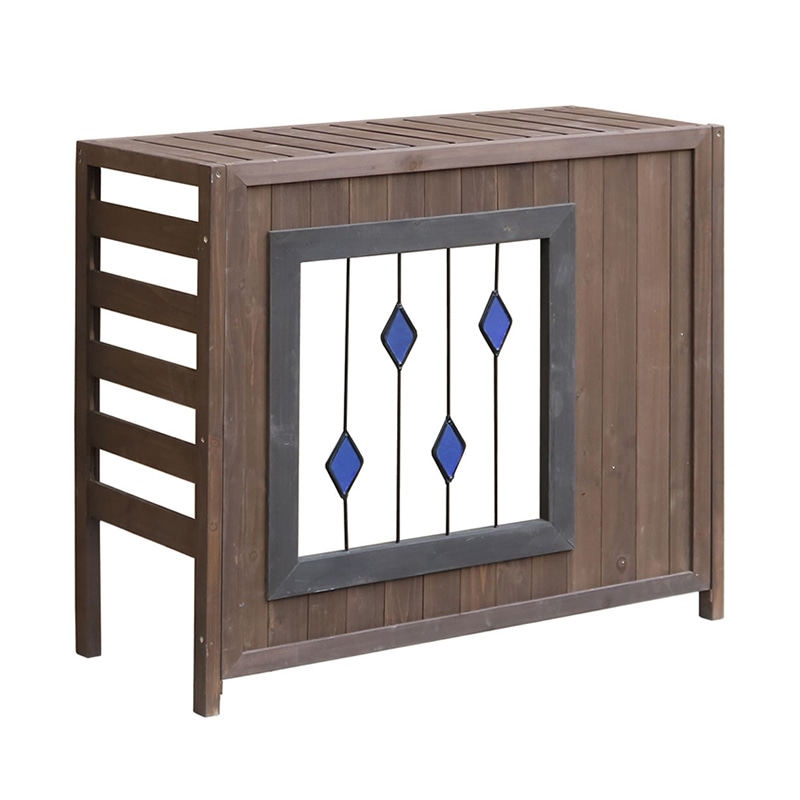 住まいスタイル ステンドグラス室外機カバー グラス 幅93cm ブラウン AC-DG930BRN 1台（ご注文単位1台）【直送品】