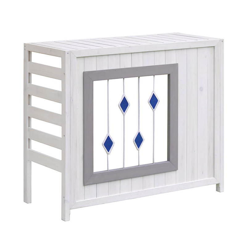 住まいスタイル ステンドグラス室外機カバー グラス 幅93cm ホワイト AC-DG930WHT 1台（ご注文単位1台）【直送品】