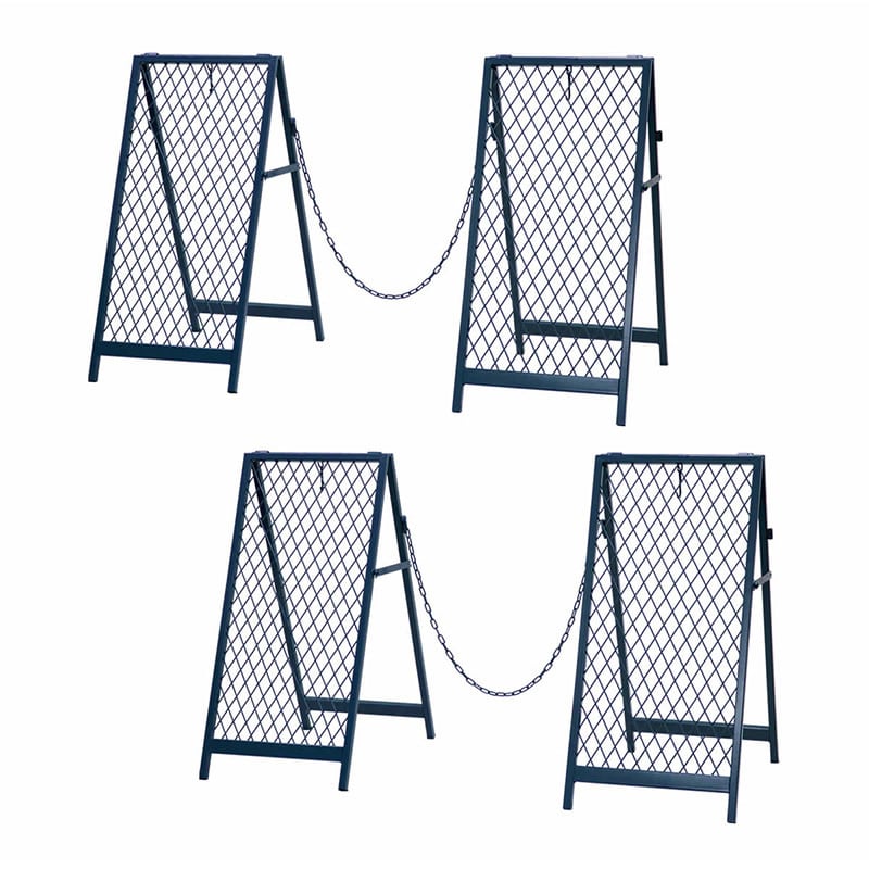 住まいスタイル スタンド式チェーンゲート ツイル 2セット ブルーグレー TW003-2P-BLU 1セット（ご注文単位1セット）【直送品】