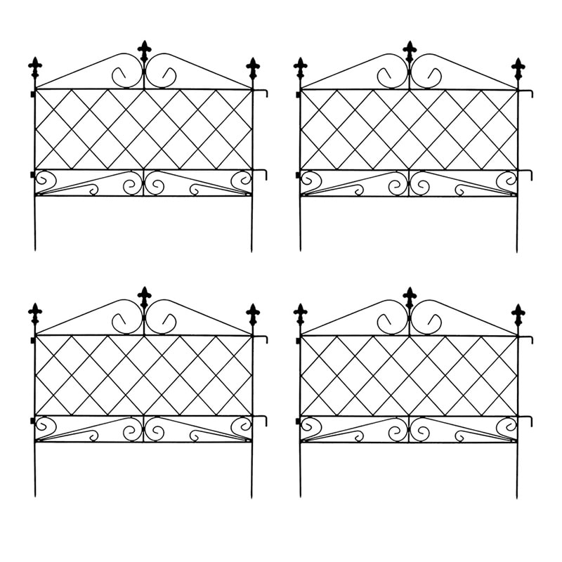 住まいスタイル アプローチローフェンス 4枚組 ブラック AF008-4P-BLK 1セット（ご注文単位1セット）【直送品】
