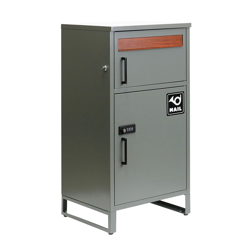 住まいスタイル ポスト一体型宅配ボックス ホルン No.2 モスグレー DB-002GRY 1台（ご注文単位1台）【直送品】