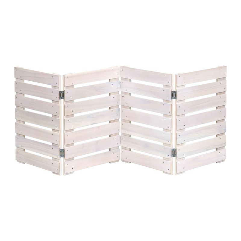 住まいスタイル 折り畳めるウッドミニフェンス 横ボーダー 1枚 幅120cm ホワイト WF-120YK-WHT 1枚（ご注文単位1枚）【直送品】