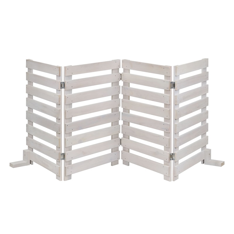 住まいスタイル 折り畳めるウッドフェンス 横ボーダー 1枚 幅160cm ホワイト WF-160YK-WHT 1枚（ご注文単位1枚）【直送品】