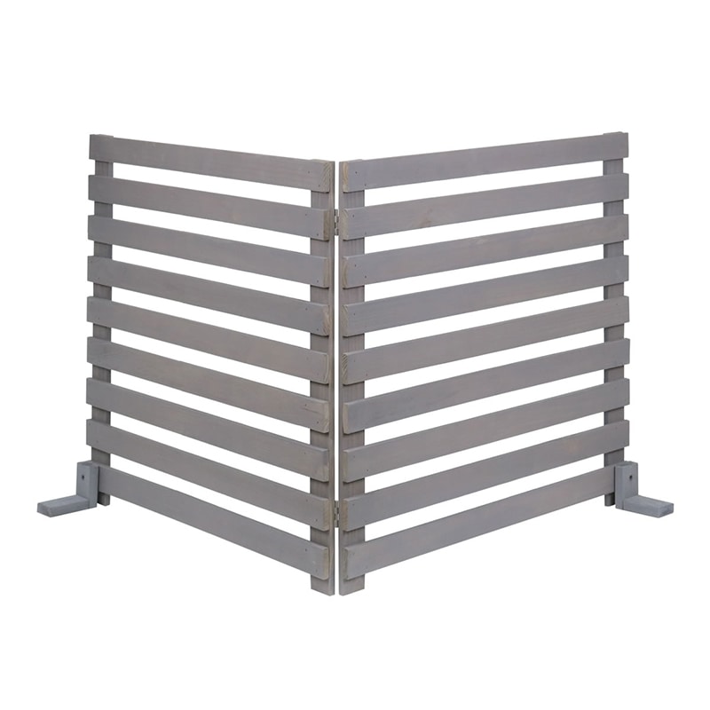 住まいスタイル 折り畳めるウッドフェンス 横ボーダー 1枚 142×71 グレー WF-142YK-GRY 1枚（ご注文単位1枚）【直送品】