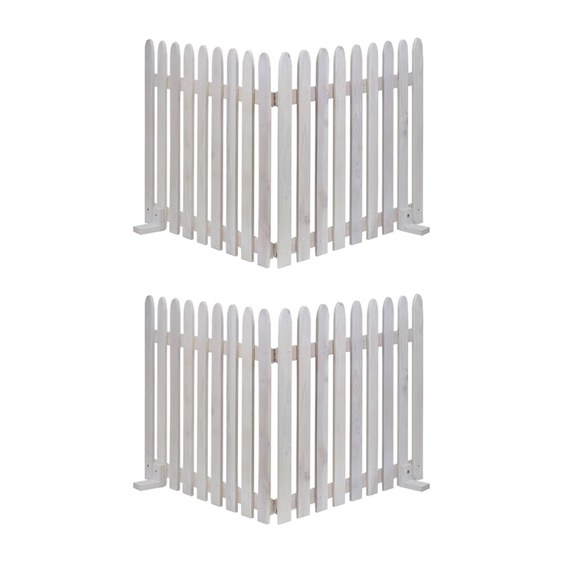 住まいスタイル 折り畳めるウッドフェンス 縦ストライプ 2枚組 142×71 ホワイト WF-284F-WHT 1セット（ご注文単位1セット）【直送品】