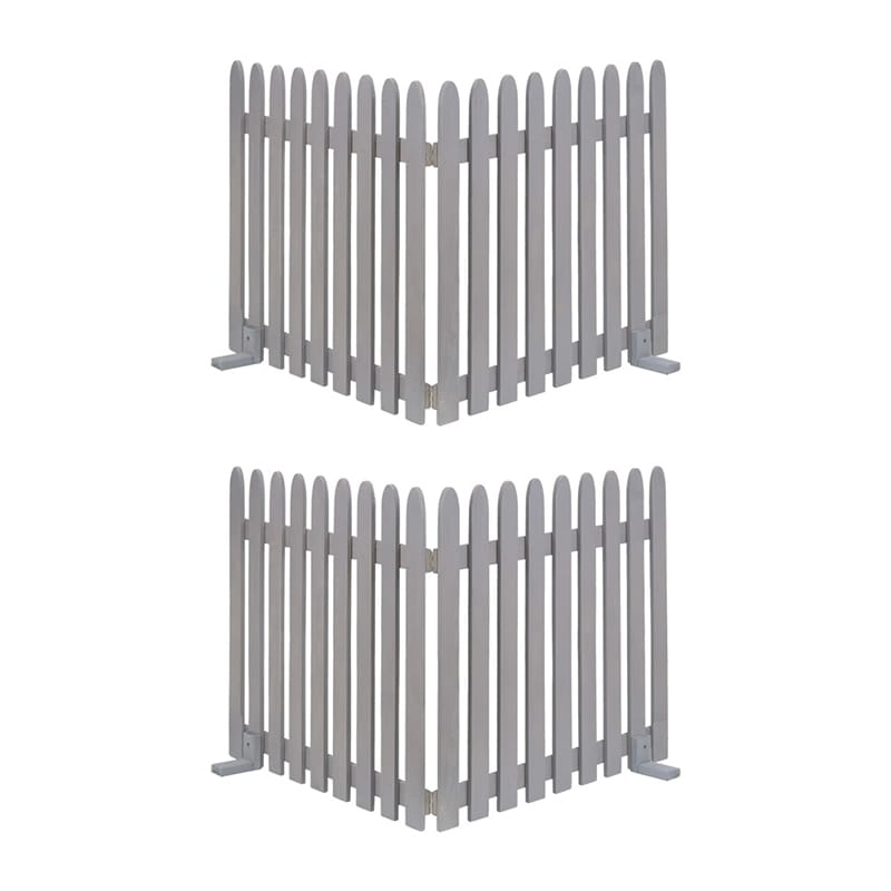 住まいスタイル 折り畳めるウッドフェンス 縦ストライプ 2枚組 142×71 グレー WF-284F-GRY 1セット（ご注文単位1セット）【直送品】