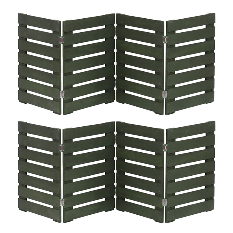 住まいスタイル 折り畳めるウッドミニフェンス 横ボーダー 2枚組 幅120cm ダークグリーン WF-120YK-2P-DGN 1セット（ご注文単位1セット）【直送品】